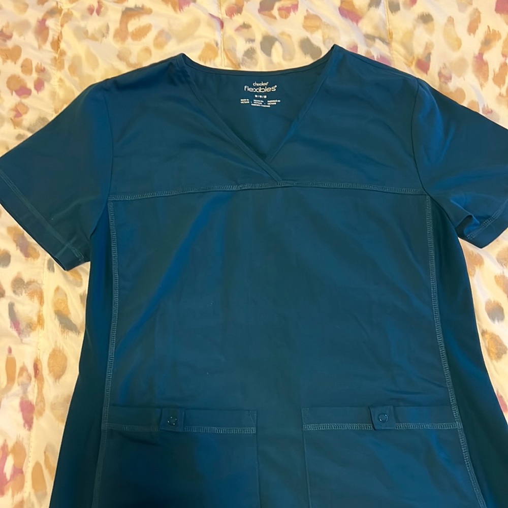 Cherokee Flexibles Medium Teal Scrub Top